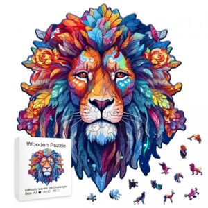 86 3 Drevene Puzzle Lev Trojrozmerny Nepravidelny Tvar Lva 4
