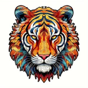 Dřevěné Puzzle Barevný Tygr (2)