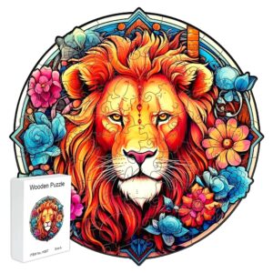 Dřevěné Puzzle Lev (2)