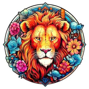 Dřevěné Puzzle Lev (5)