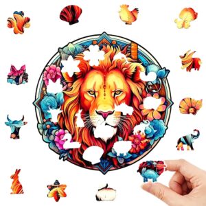 Dřevěné Puzzle Lev (6)