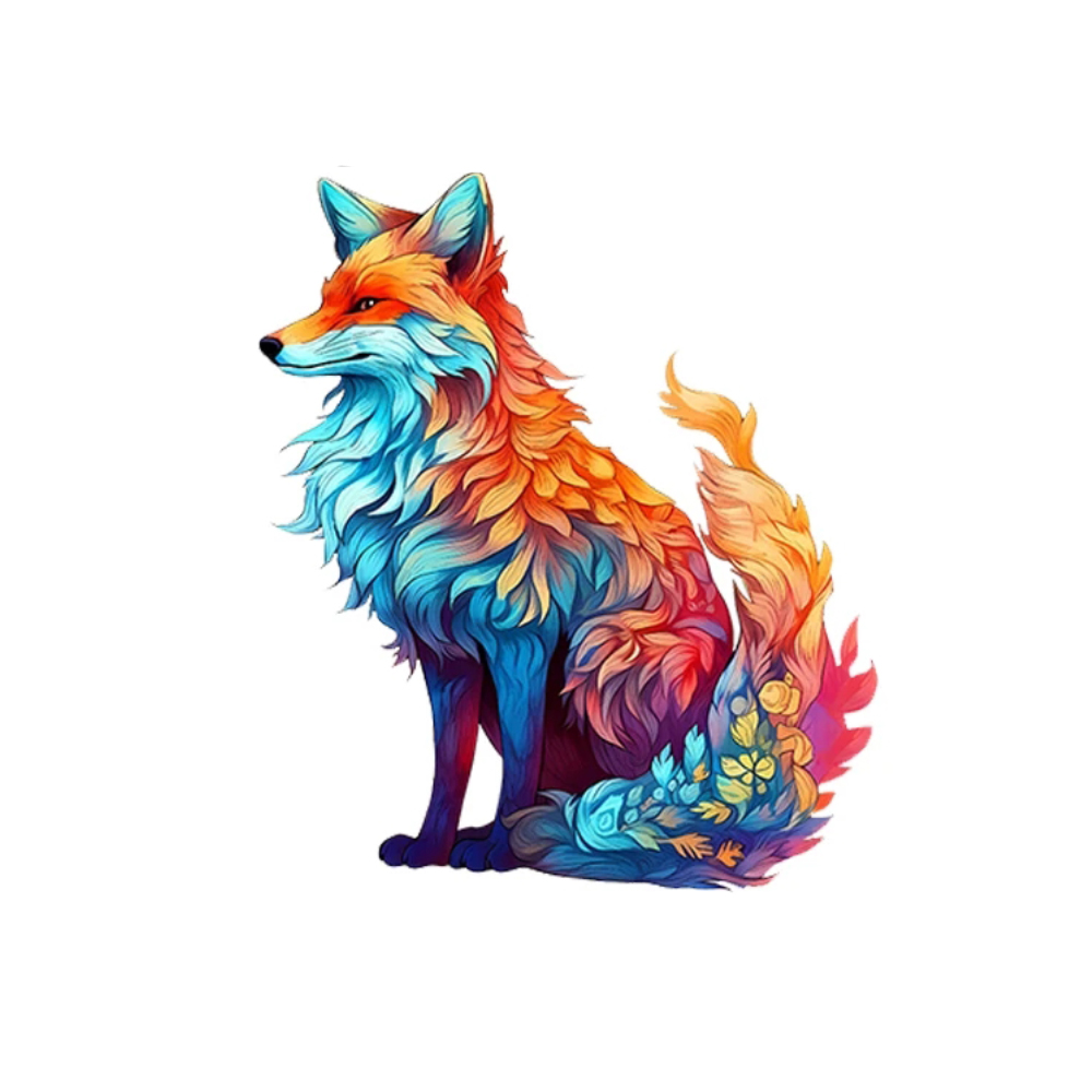 Dřevěné Puzzle Barevná Liška (1)