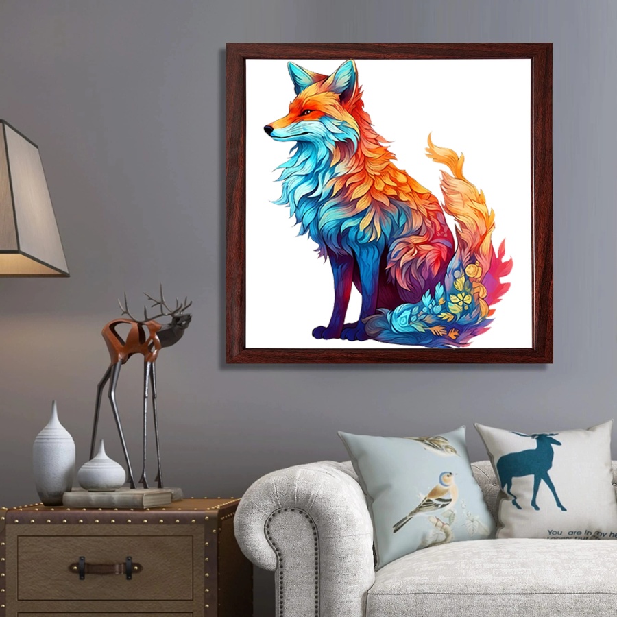 Dřevěné Puzzle Barevná Liška (2)