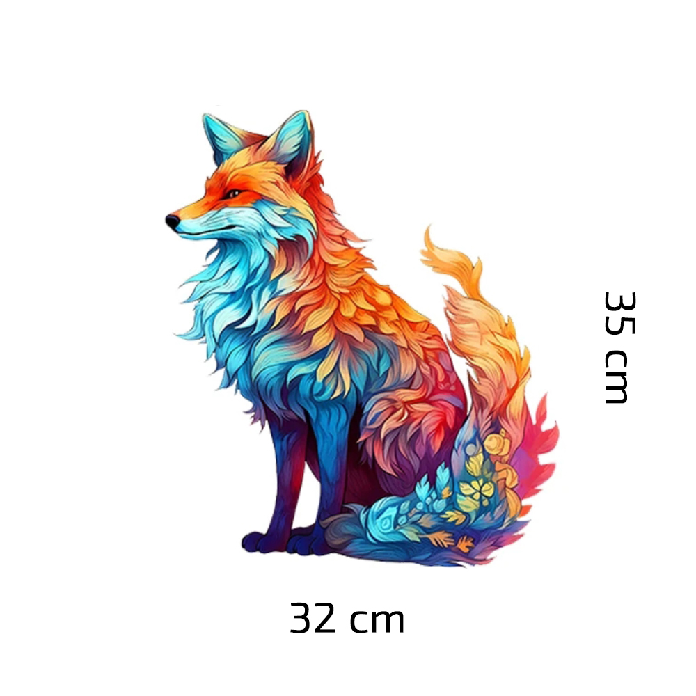 Dřevěné Puzzle Barevná Liška (4)