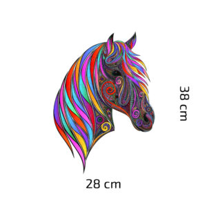 Dřevěné Puzzle Barevný Kůň (5)