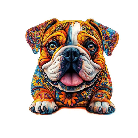 Dřevěné Puzzle Pes Buldok Puzzle Ze Dřeva (2)