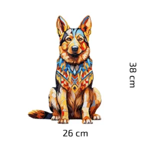 Dřevěné Puzzle Pes Vlčák. Oživte Svůj Prostor S Našimi Dřevěnými Puzzle, Které Přinášejí Krásný Portrét Psa Vlčáka. Každý Kousek Dřevěného Puzzle Je Zábava (3)