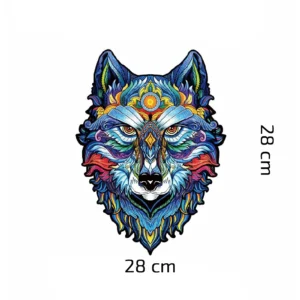 Drevene puzzle s vlkem idealni darek a dekorace na zed 2