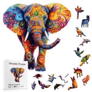 Puzzle slon, 3d dřevěné puzzle slonice (2)