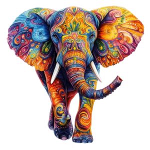 Puzzle slon, 3d dřevěné puzzle slonice (3)