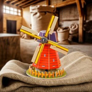 Kreativní pěnová skládačka Pěnové 3D puzzle mlýn Stavebnice Holandský větrný mlýn 3D pěnové puzzle Větrný mlýn Stylový model větrného mlýna