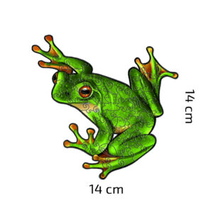 Dřevěné Puzzle Zelená žába 14x14