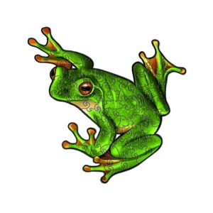 Dřevěné Puzzle Zelená žába (3)