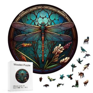 Dřevěné Puzzle Temná Vážka (5)