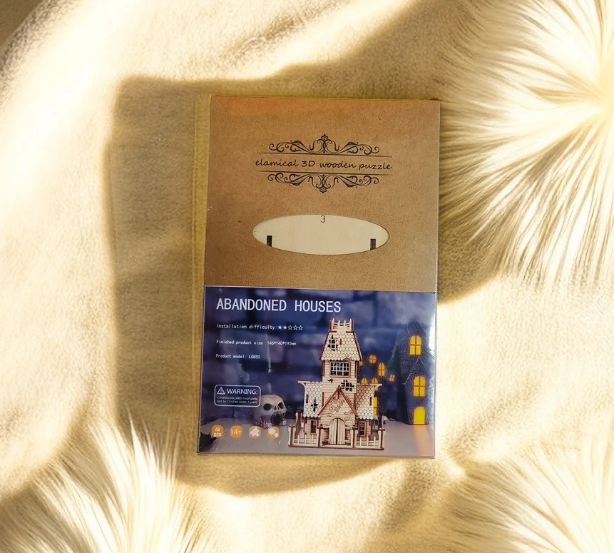 Dřevěné 3d Puzzle Model Strašidelný Opuštěný Dům (6)