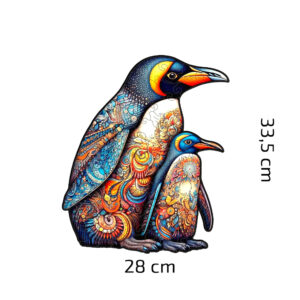 Dřevěné Puzzle Tučňák S Mládětem (5)