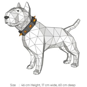 Papírová Skládačka 3d Modelu Bulteriér (2)