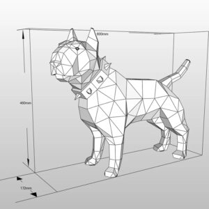 Papírová Skládačka 3d Modelu Bulteriér (3)