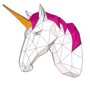 Papírový Skládací 3d Model Jednorožec (4)