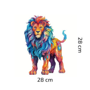 Dřevěné Puzzle Barevný Lev (2)