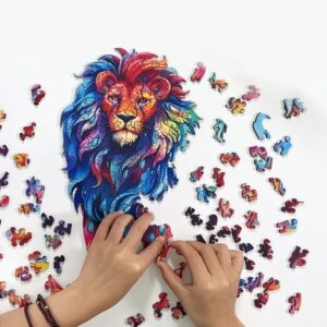 Dřevěné Puzzle Barevný Lev (4)