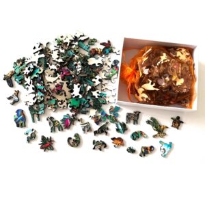 Dřevěné Puzzle Barevný Lev (5)