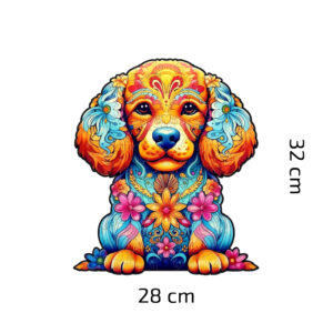 Dřevěné Puzzle Kytičkové štěně (8)