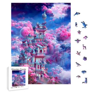 Puzzle Ze Dřeva Květivový Dům (2)