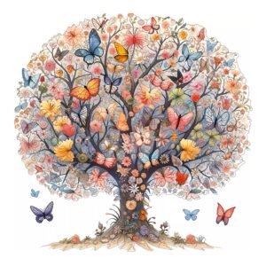 Dřevěné Puzzle Motýlí Strom (4)