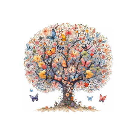 Dřevěné Puzzle Motýlí Strom (6)