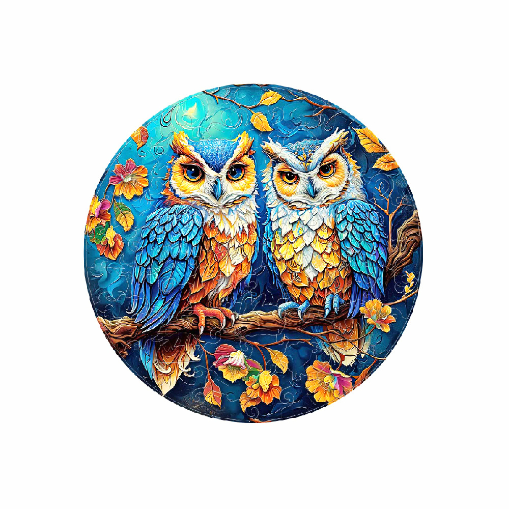 Dřevěné Puzzle Sovy Na Větvi (2)