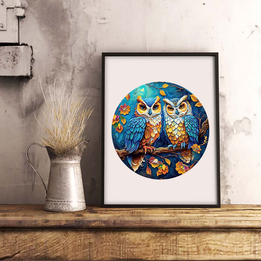 Dřevěné Puzzle Sovy Na Větvi (6)