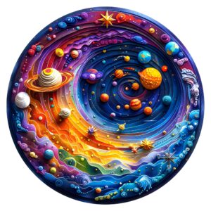 Dřevěné Puzzle Dětský Vesmír (3)