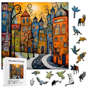 Puzzle Ze Dřeva Malovaná Ulice (2)