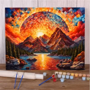 Západ Slunce Malování Podle čísel Diy Malování