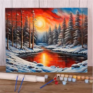 Zimní Jezero Malování Podle čísel Diy Malování