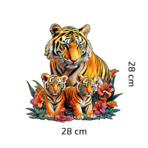 Dřevěné Puzzle Tygřice S Mláďaty (3)