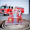 3d puzzle hasičská stanice s autem a vrtulníkem