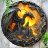 Dřevěná dekorace drak Šmak jako fantasy ozdoba na zeď a dárek pro fanoušky draků (2)