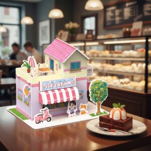Kreativní 3D skládačk Bezpečná hračka pro děti Pěnové 3D puzzle zmrzlinárna
