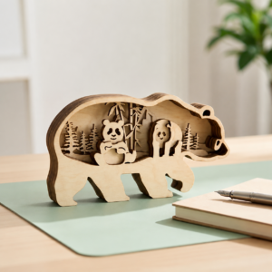 Reativni drevene puzzle medved panda (1)
