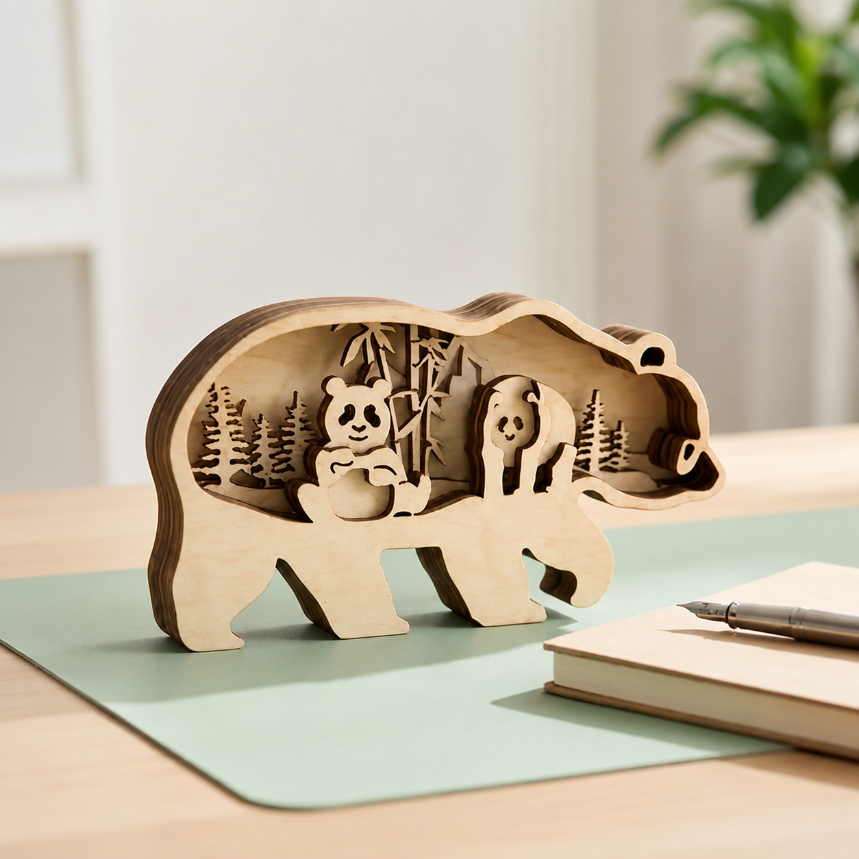 Reativni drevene puzzle medved panda (1)