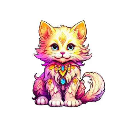 Dřevěné Puzzle Malé Kotě (8)